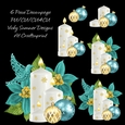 Teal Candle Decoupage 