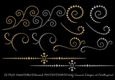 Metal Effect Flourish 12 Pieces PNG
