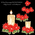 Candle and Poinsettia Decoupage