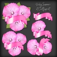 Pink Flower and Banner Cluster
