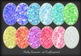 Mermaid Sparkle Gold Edged Oval Mat