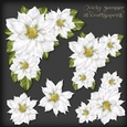 Christmas Floral White Decoupage 1