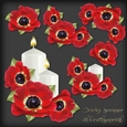 Poppies and Candles Decoupage