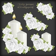 White Roses and Candles Decoupage