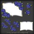 Navy Rose Open Book Decoupage