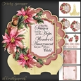 Pink Poinsettia and Sentiment Tag Plate and Stand 