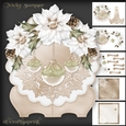 White Poinsettia Plate and Stand 