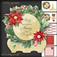 Red Poinsettia and Sentiment Plate and Stand