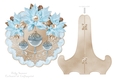 Blue Christmas Plate and Stand