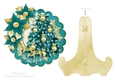 Teal Christmas Plate and Stand 
