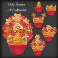 Basket of Christmas Cookies Decoupage