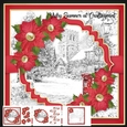 Christmas Village Sketch and Poinsettia Mini Kit