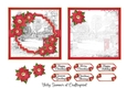 Christmas Village Sketch and Poinsettia 5x5 inch Quick Card