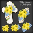 Spring Floral Cross Decoupage