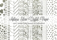 Antique Silver on White 12x12 inch Digital Paper