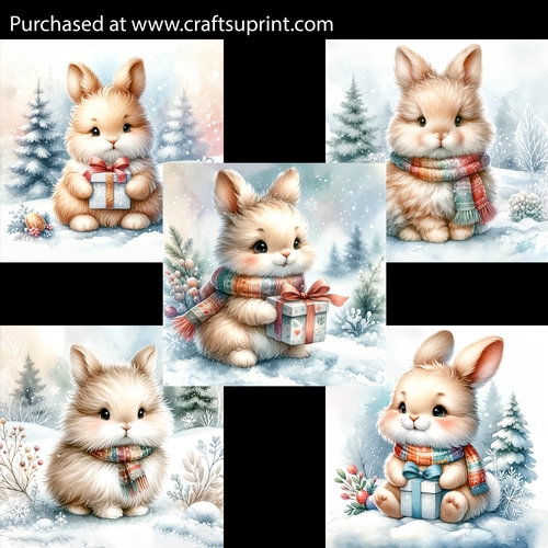 Little Snow Bunnies Card Fronts