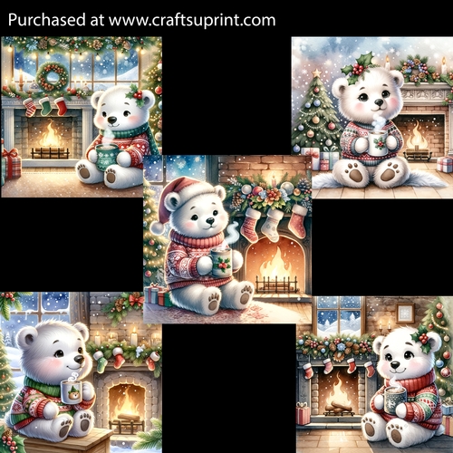 Polar Bear Cub and Hot Cocoa Card Fronts