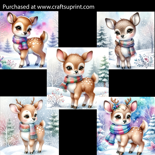 Cute Baby Christmas Deer