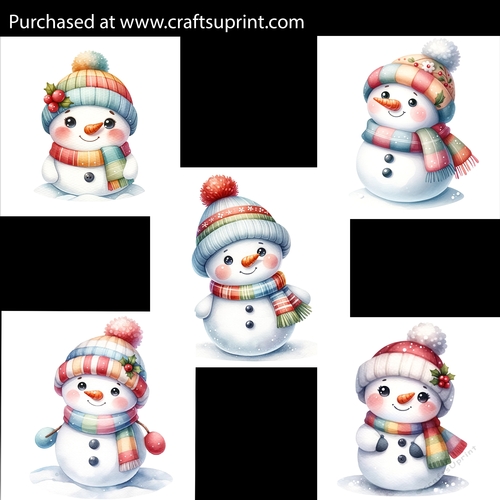 Cute Little Snowmans Card Fronts