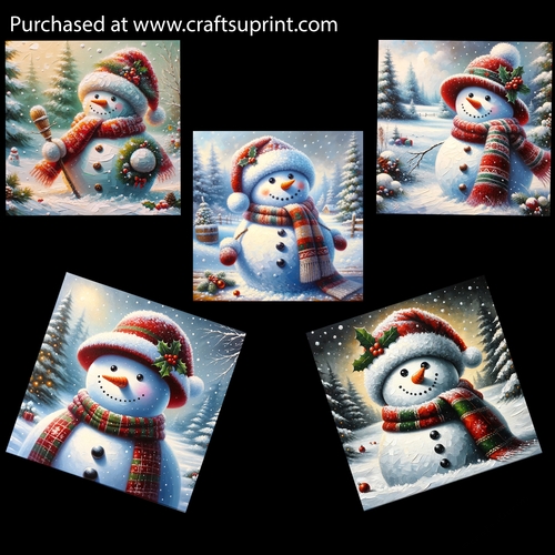 Snowmans in the Forest Card Fronts