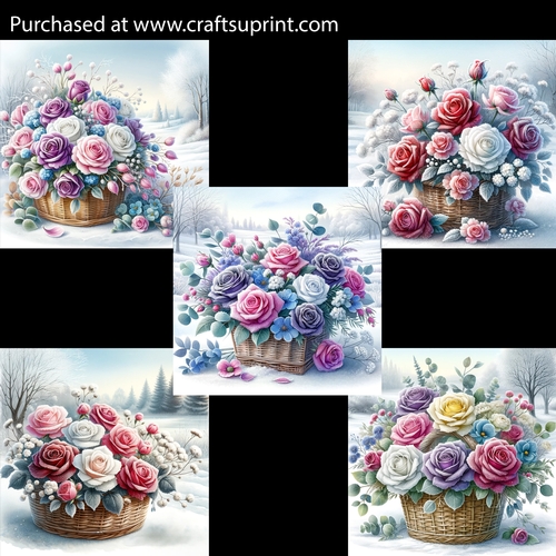 Charming Frosted Flowers Card Fronts