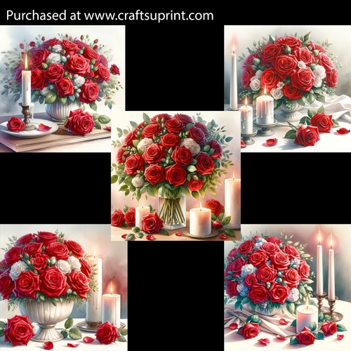 Melting Candles and Beautiful Roses Card Fronts