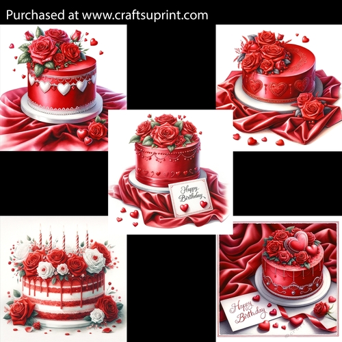 Beautiful Red Cakes Card Fronts