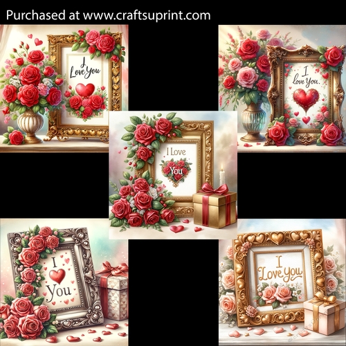 Vintage I Love You Frames Card Fronts