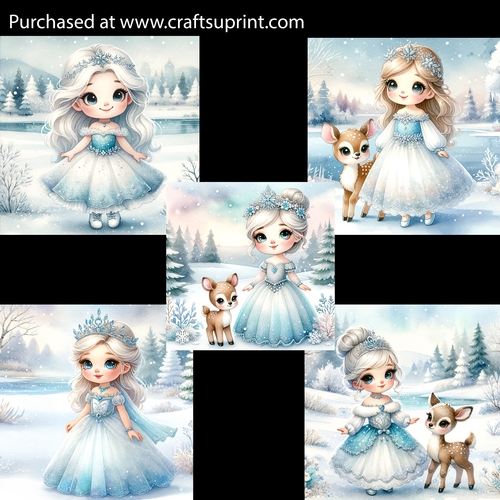Cute Little Snow Princess Card Fronts