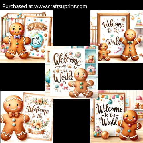 Playful Gingerbread Greetings for Newborn Card Fronts
