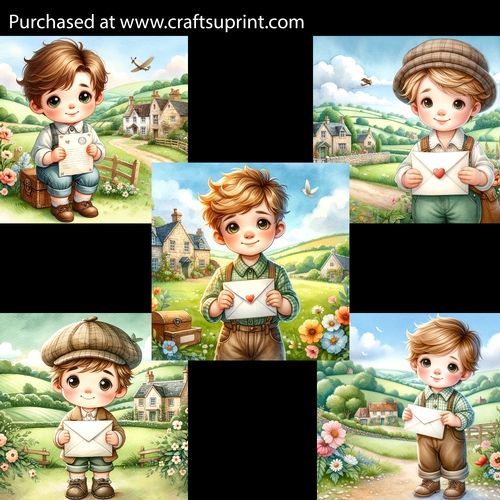 Adorable Letter Boy Card Fronts