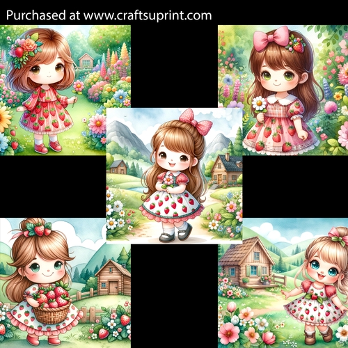 Strawberry Girl Card Fronts