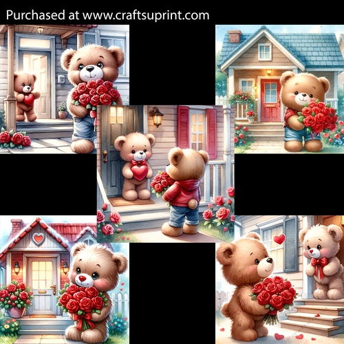 Teddy s Valentines Day Surprise Card Fronts