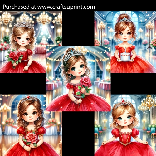 Red Dress Princess Card Fronts