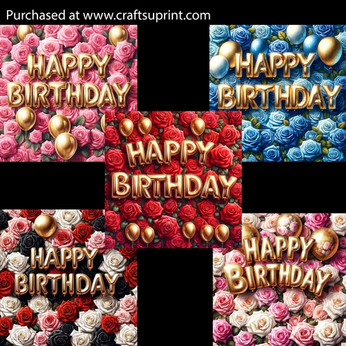 Birthday Roses Wall Card Fronts