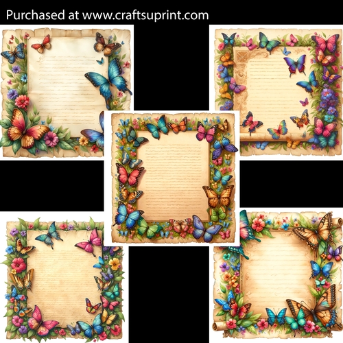 Vintage Letter with Butterflies