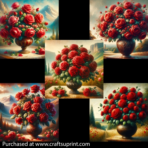 Oil Painting Red Roses