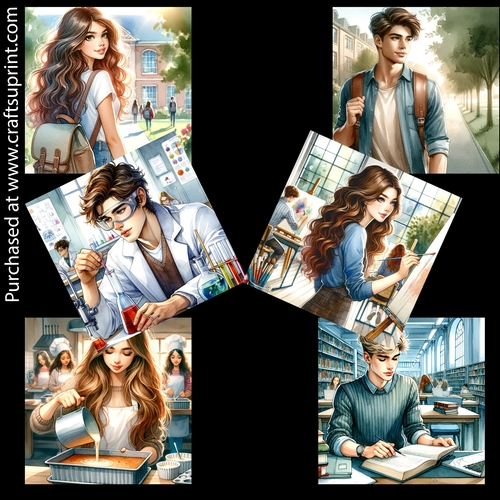 Teen Boy and Girl School Activities Card Fronts