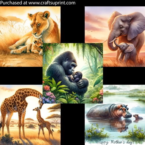 Mother Animals And Their Babies 1 Card Fronts