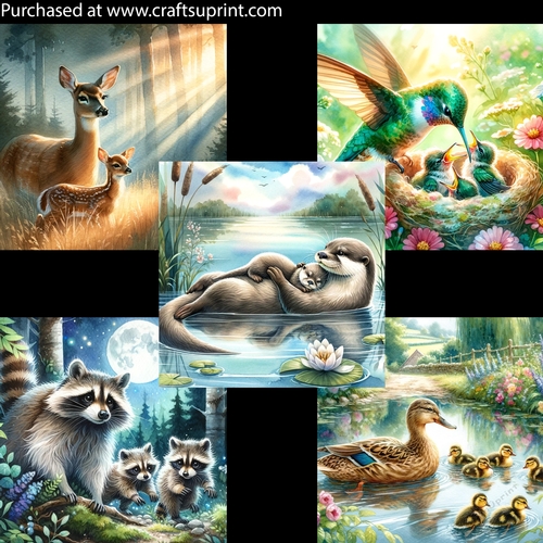 Mother Animals And Their Babies 2 Card Fronts