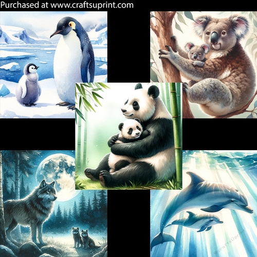 Mother Animals And Their Babies 3 Card Fronts