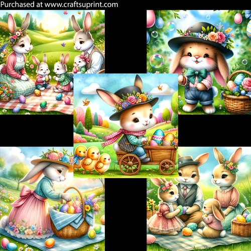 Bunny Family Card Fronts