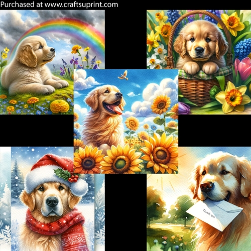 Beautiful Golden Retriever Card Fronts