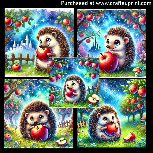 Hedgehog and apple