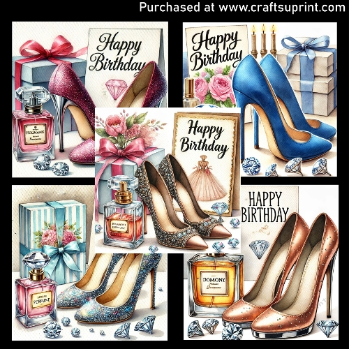 Shoes and perfumes - card fronts