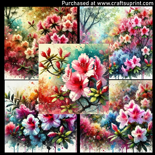 Spring flowers - Azalea - CARD FRONTS