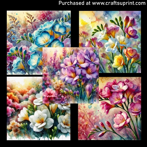 Spring flowes - Freesia - CARD FRONTS