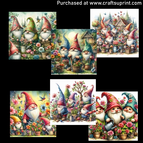 Gnomes in the Garden - CARD FRONTS