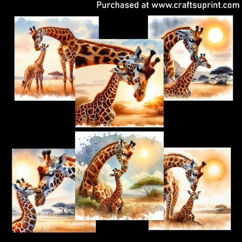 Mother Giraffe and Calf - CARD FRONTS