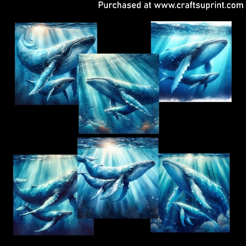 Whale Family - CARD FRONTS